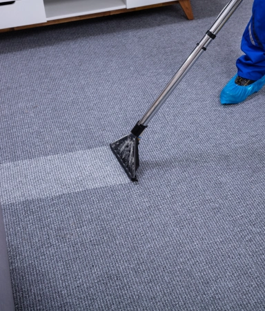 Cleaning dark blue carpet