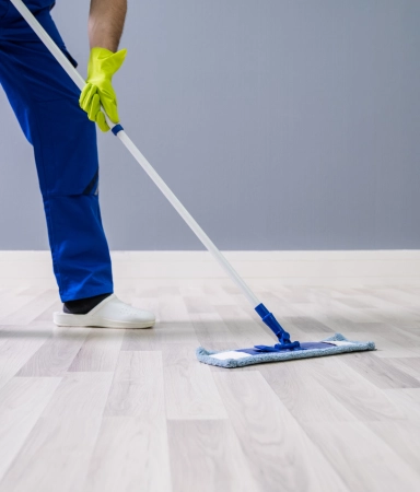 cleaning floor