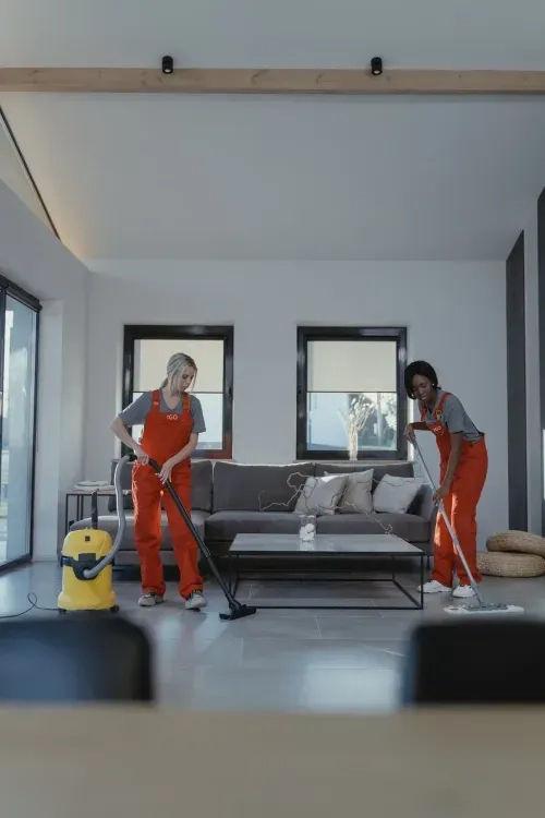 Two female cleaners