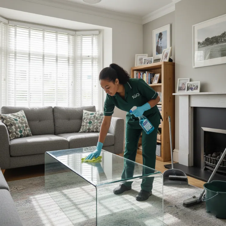 our cleaner's image while cleaning the house of customer in Oldham UK